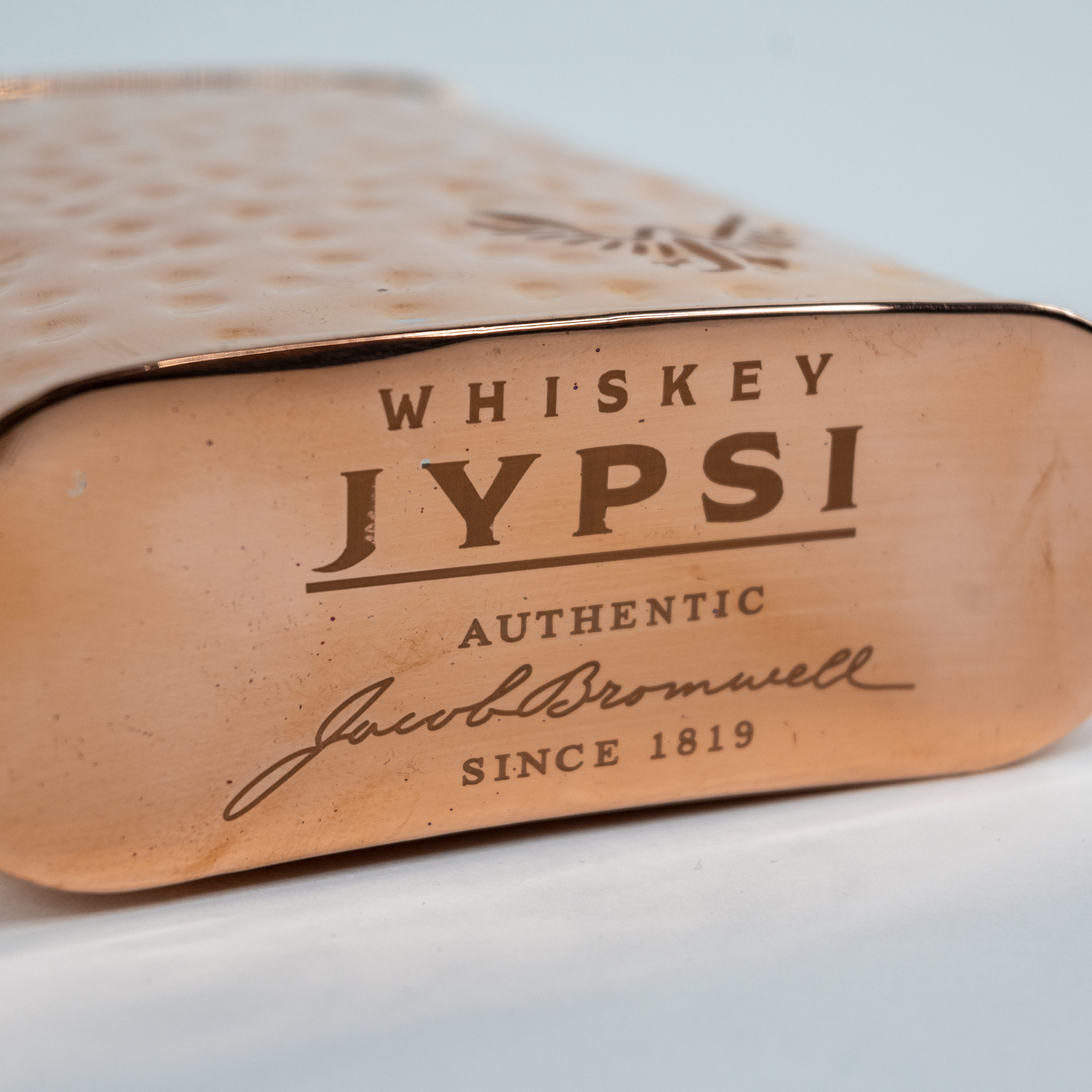 Whiskey JYPSI + Jacob Bromwell, Hammered Copper Flask